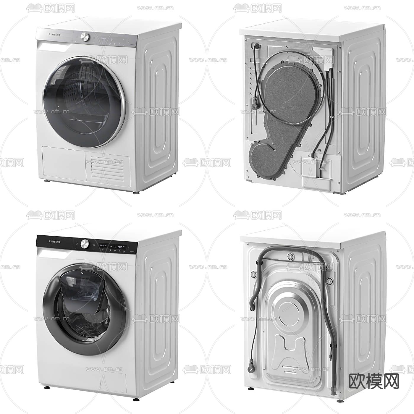 滚筒洗衣机3d模型下载（渲染图3）