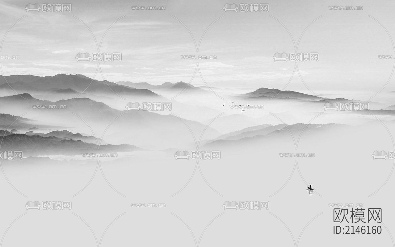 山水壁纸贴图下载（渲染图4）