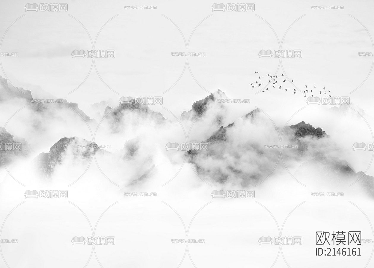 山水壁纸贴图下载（渲染图6）