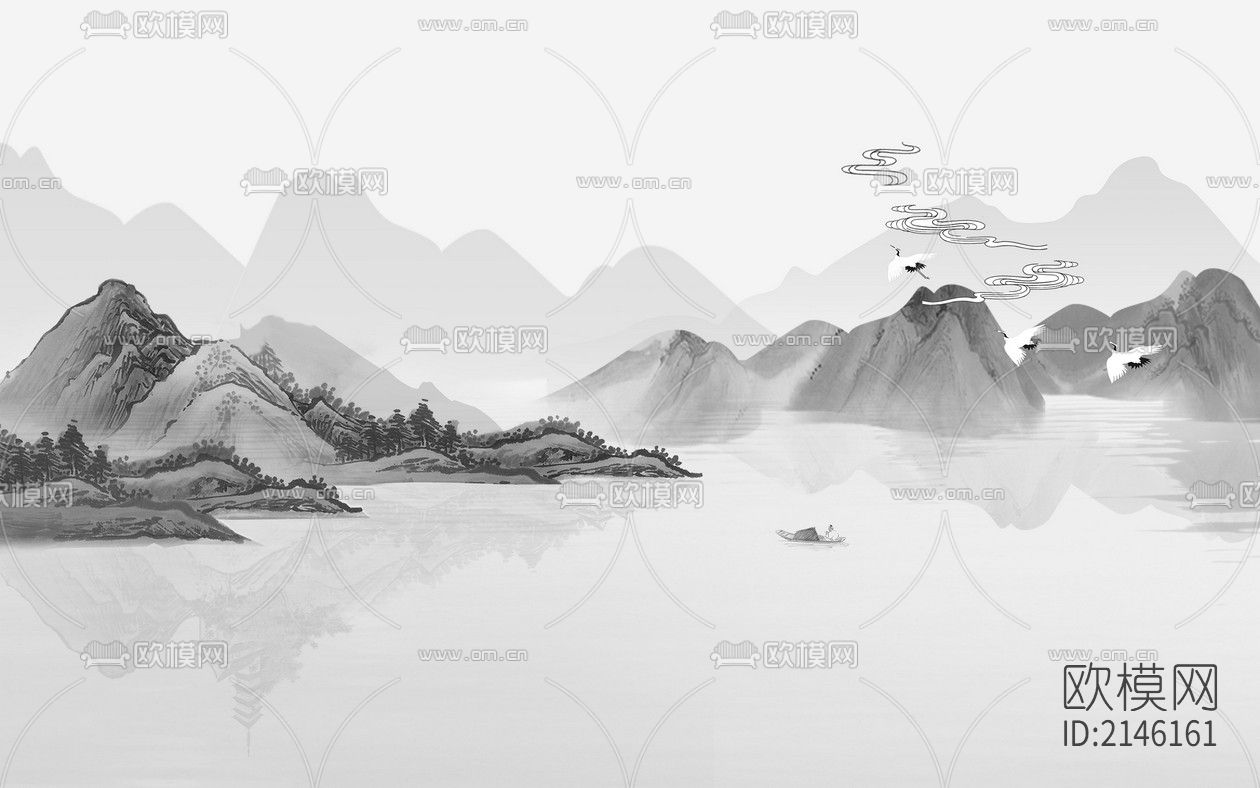 山水壁纸贴图下载（渲染图8）