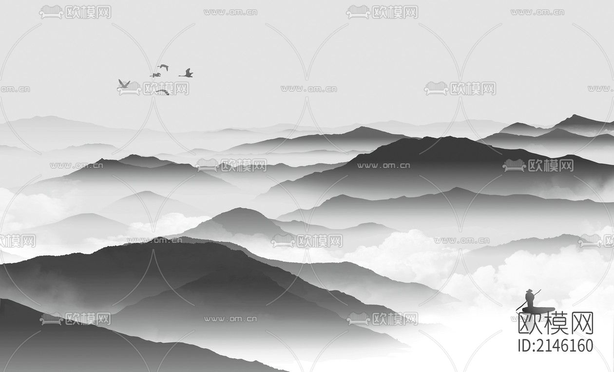 山水壁纸贴图下载（渲染图2）