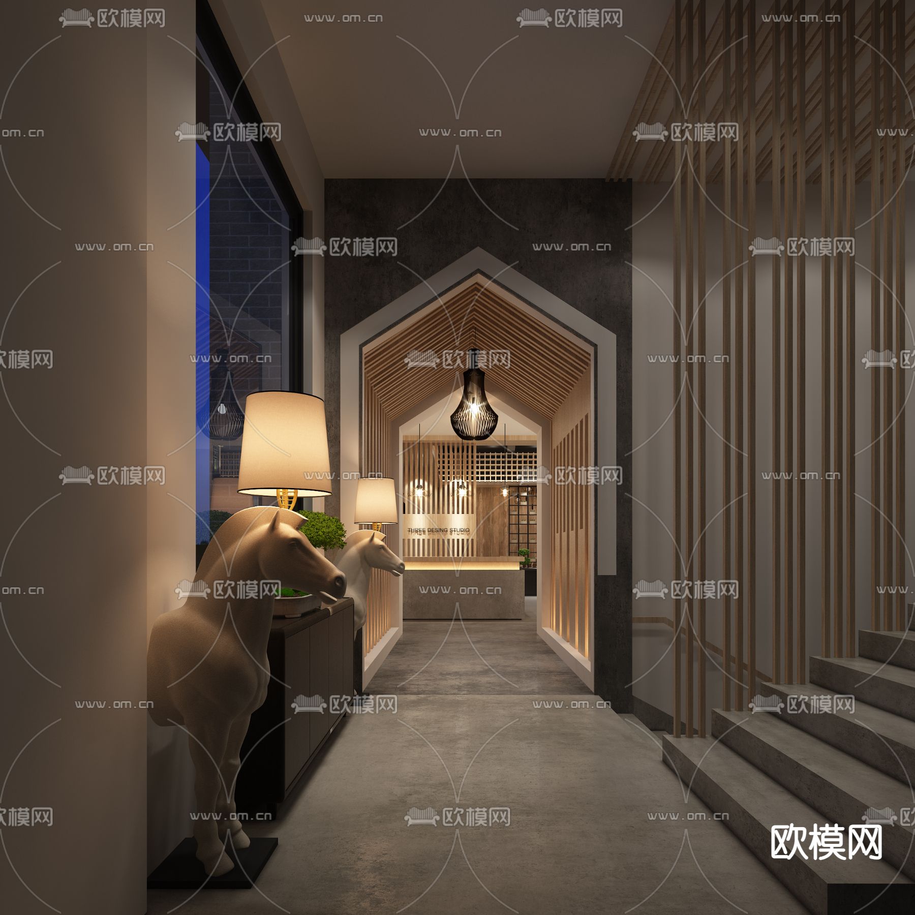 新中式火锅店su模型