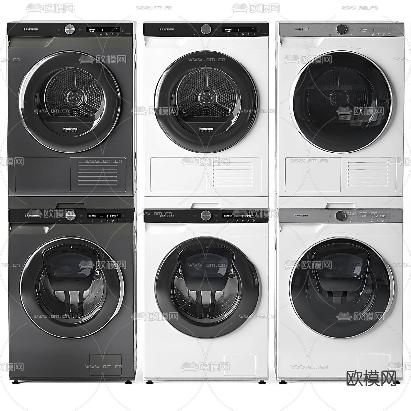 滚筒洗衣机3d模型下载（渲染图1）