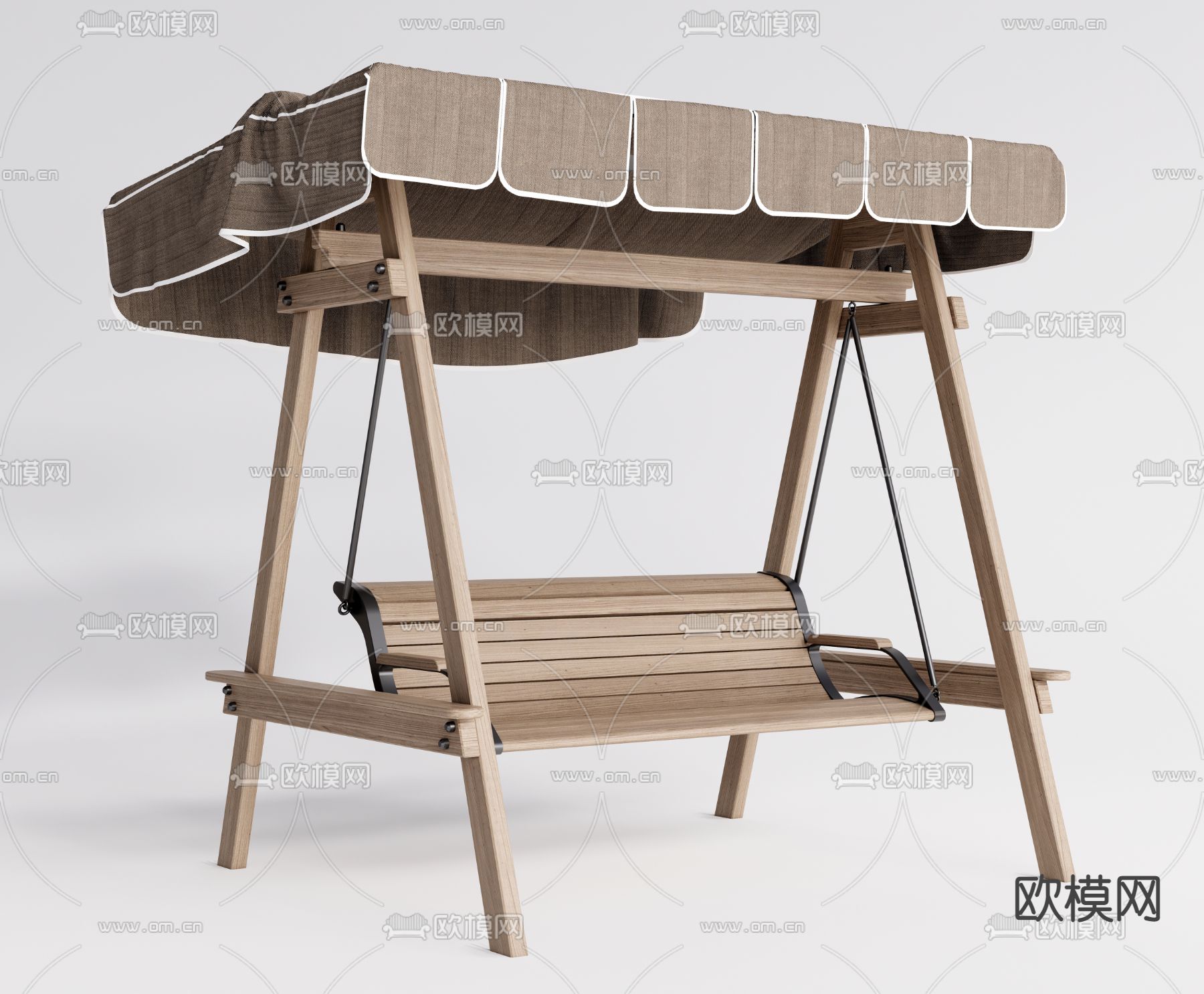 现代秋千吊椅su模型下载（渲染图1）