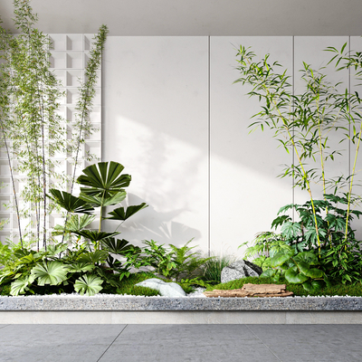 下载现代松树竹子室内景观小品3d模型id:11993598