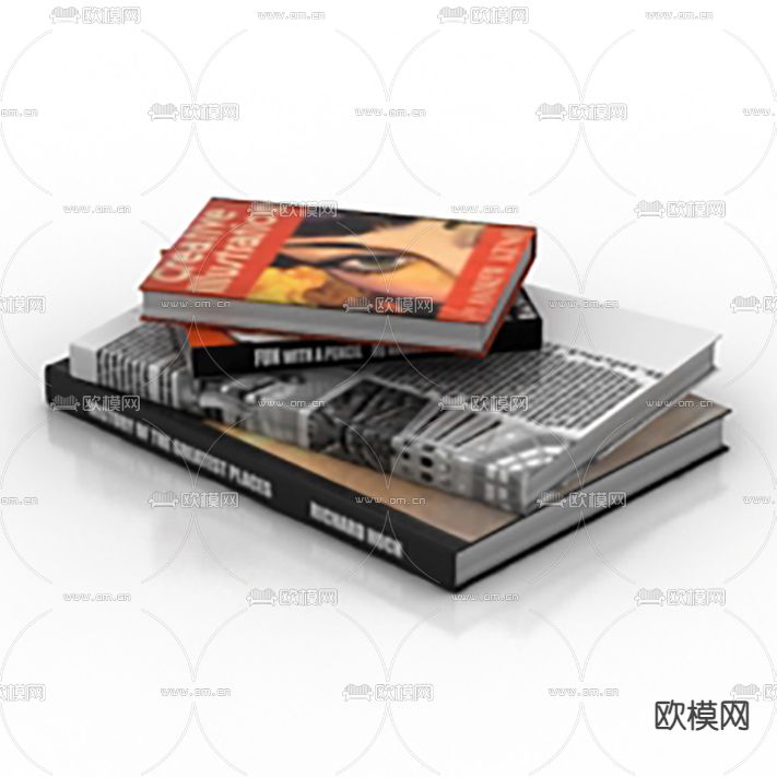 现代简约书籍免费3d模型下载