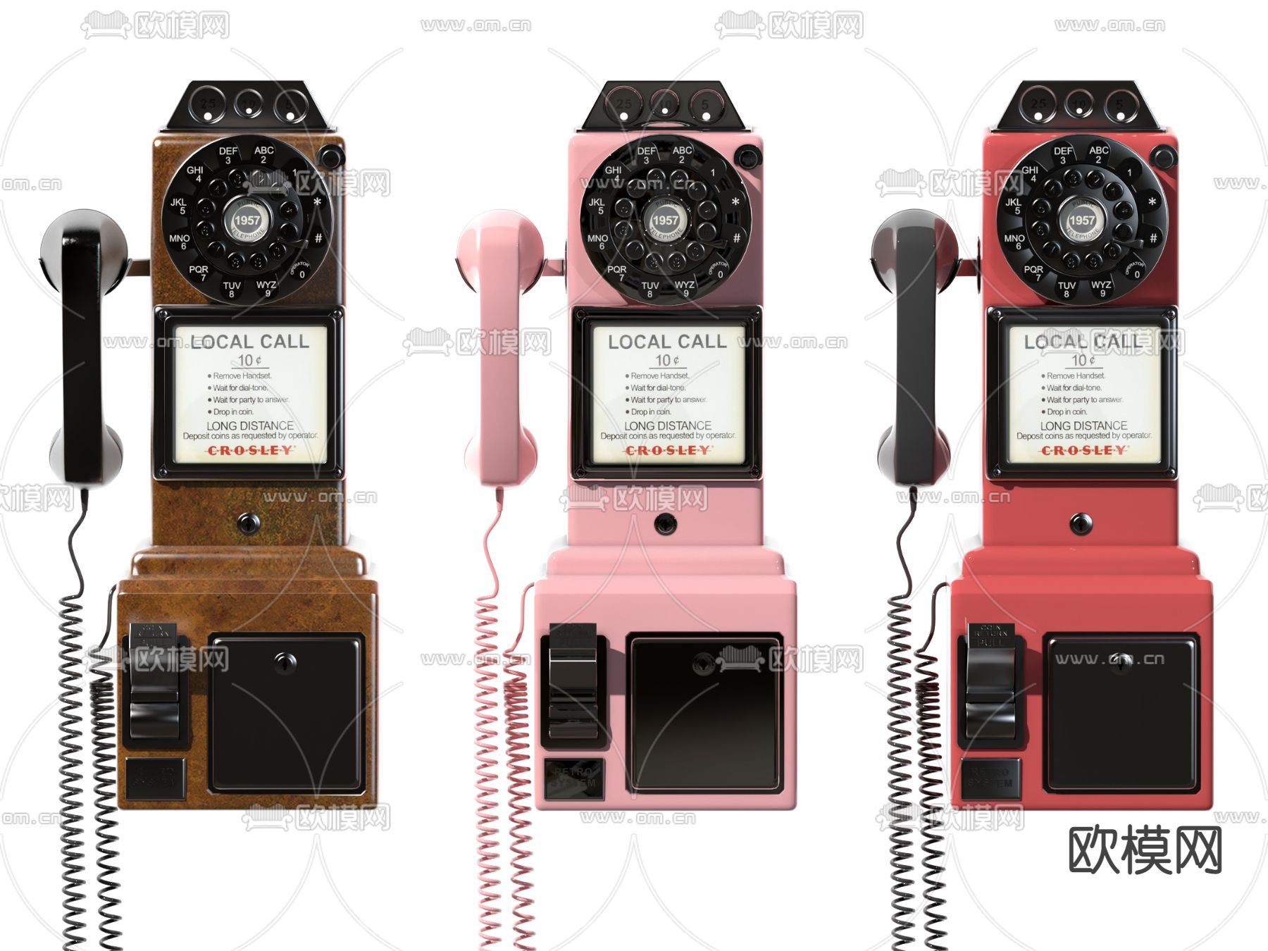 复古电话机3d模型下载