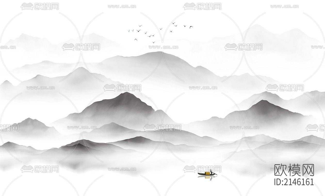 山水壁纸贴图下载（渲染图10）