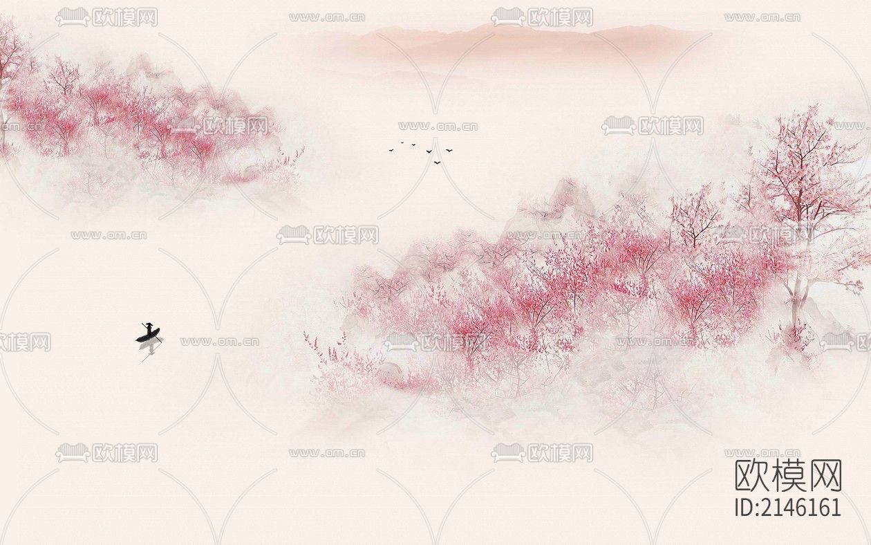 山水壁纸贴图下载（渲染图3）