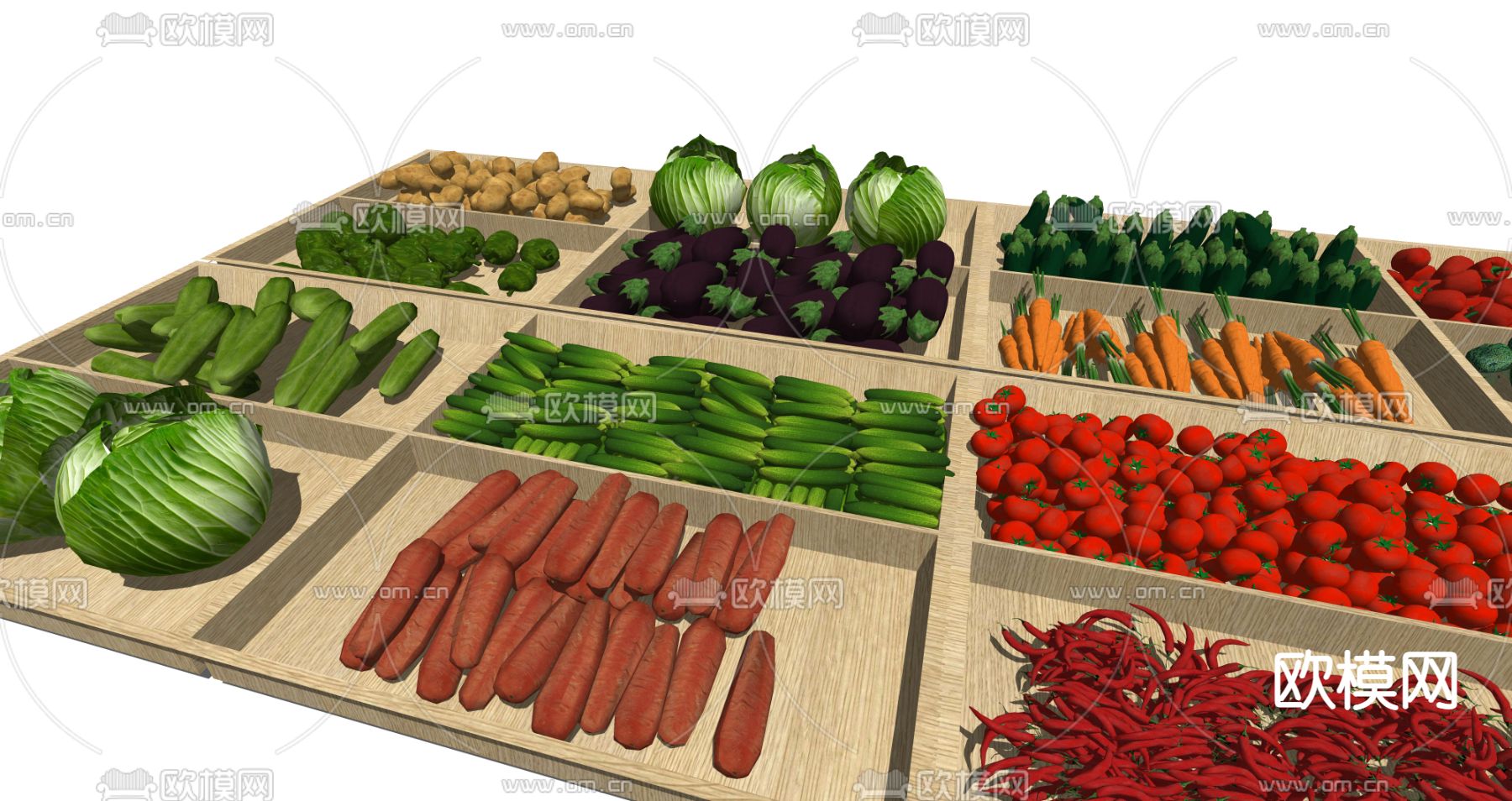 现代蔬果蔬菜su模型下载（渲染图4）