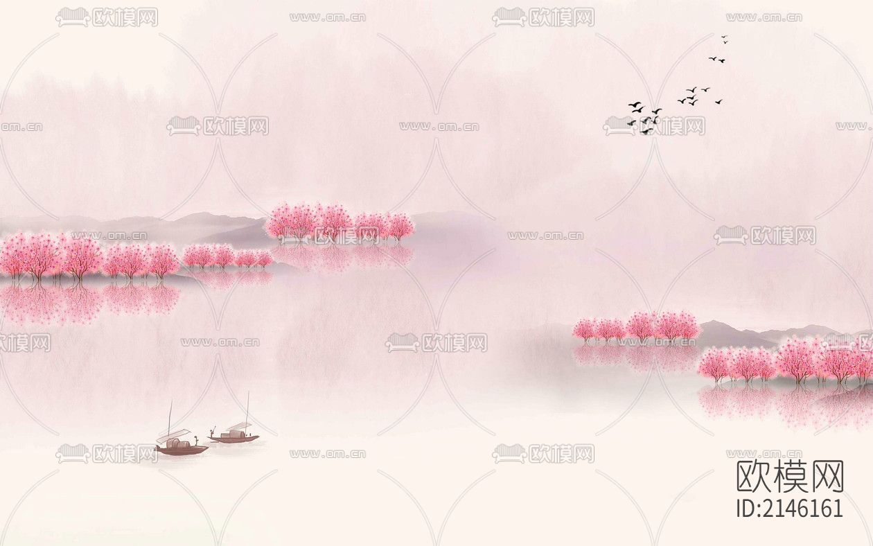 山水壁纸贴图下载（渲染图2）