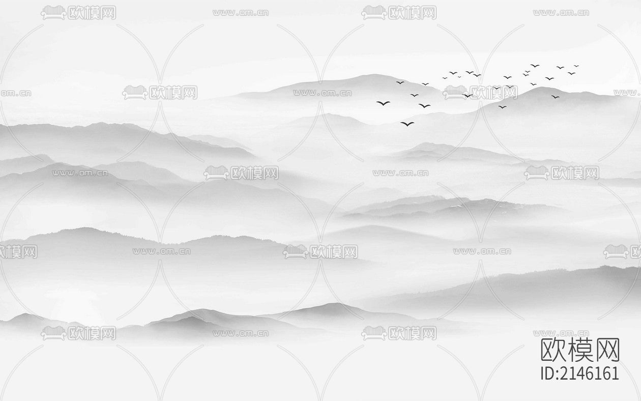 山水壁纸贴图下载（渲染图5）