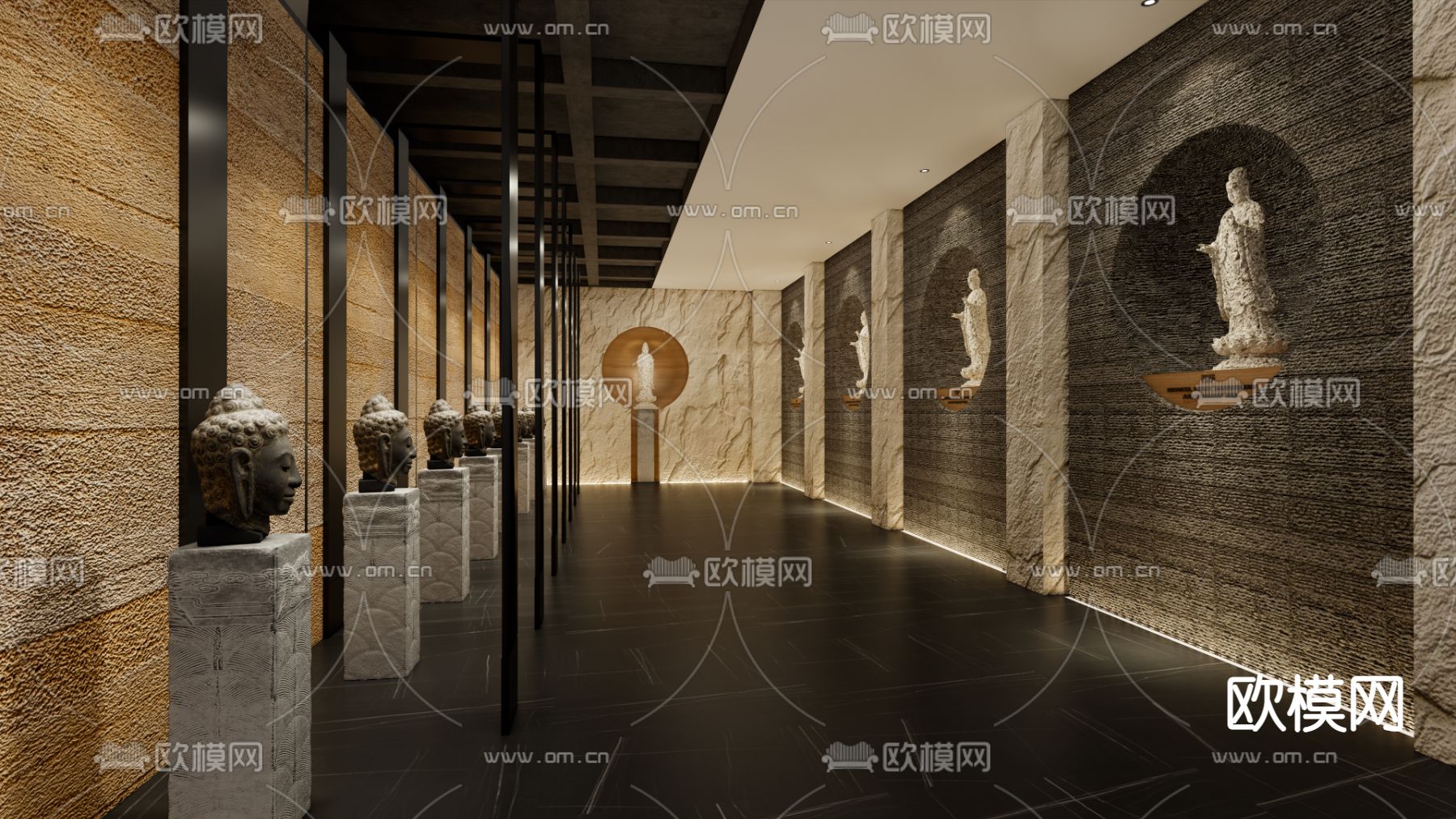 现代佛学文化展厅su模型