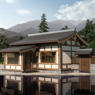  中式民俗古建su模型 