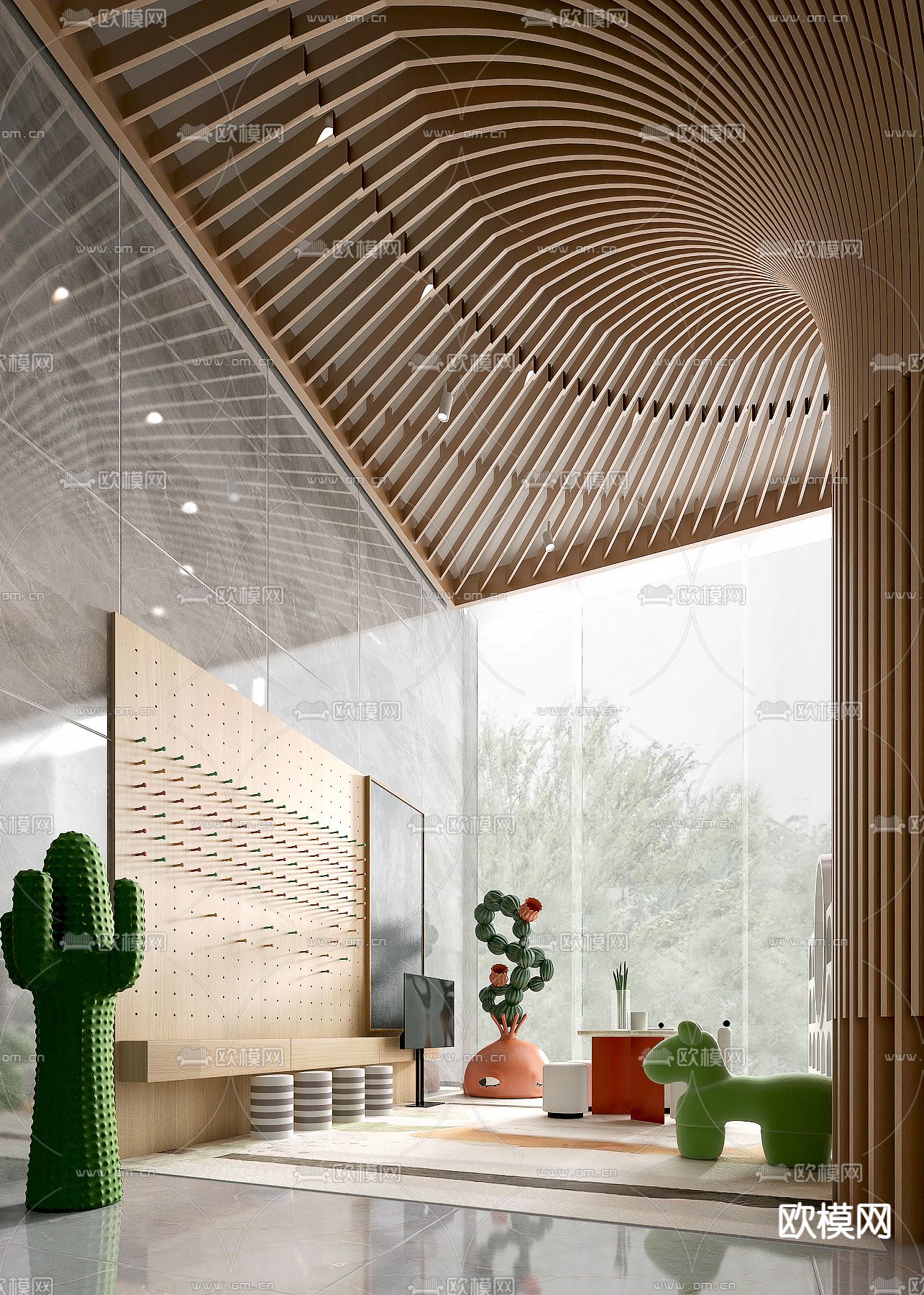 锐度设计 现代儿童活动区3d模型下载（渲染图1）