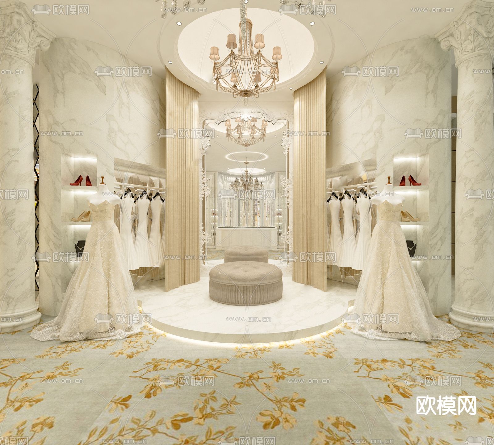 现代婚纱摄影店su模型