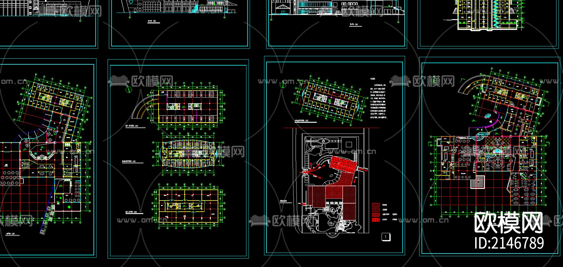 高层宾馆cad施工图下载（渲染图2）