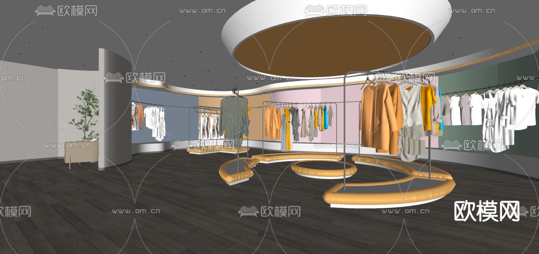 侘寂风服装店su模型下载（渲染图1）