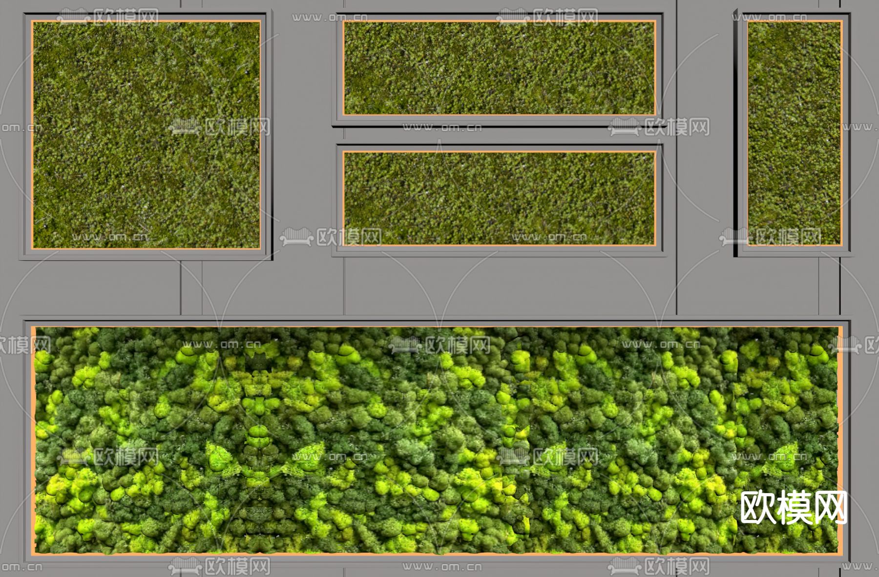 现代绿植墙su模型