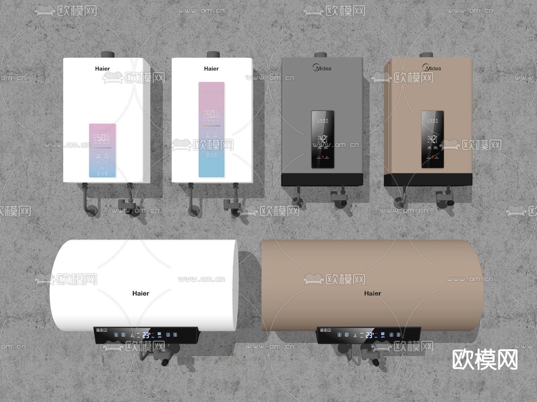 热水器su模型下载（渲染图2）