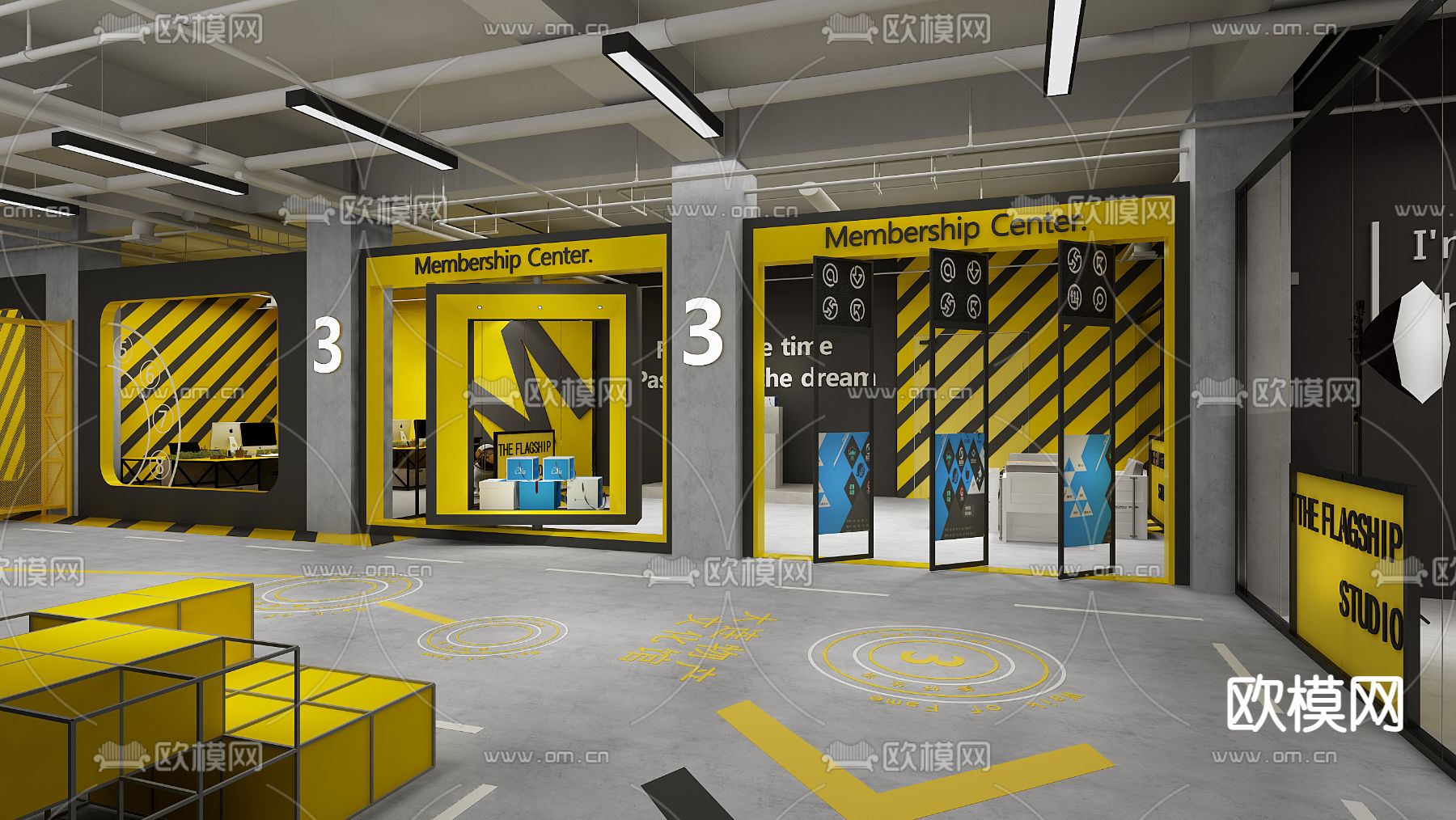 工业风物产文化馆免费3d模型下载