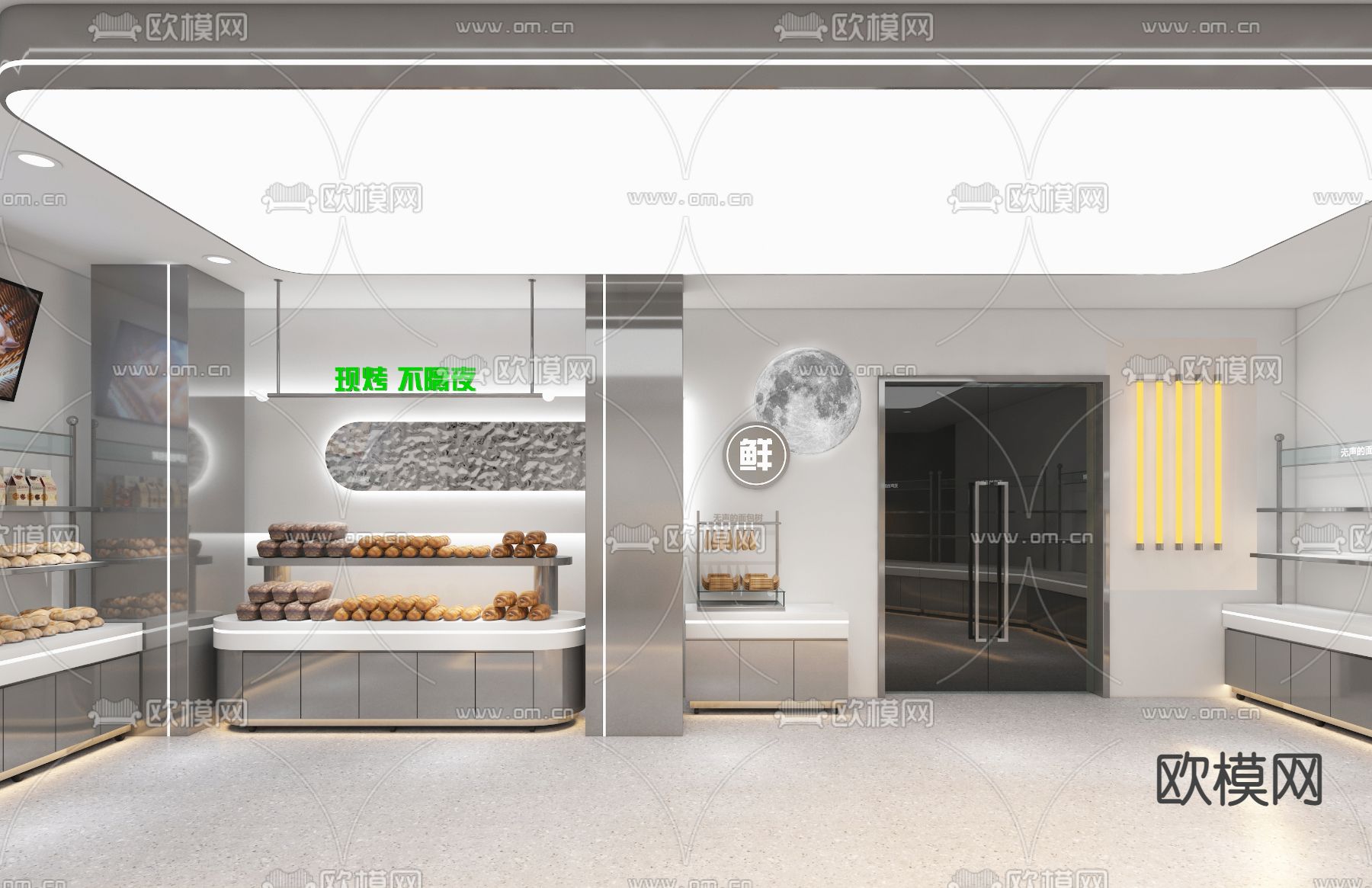 现代面包店免费3d模型下载（渲染图2）