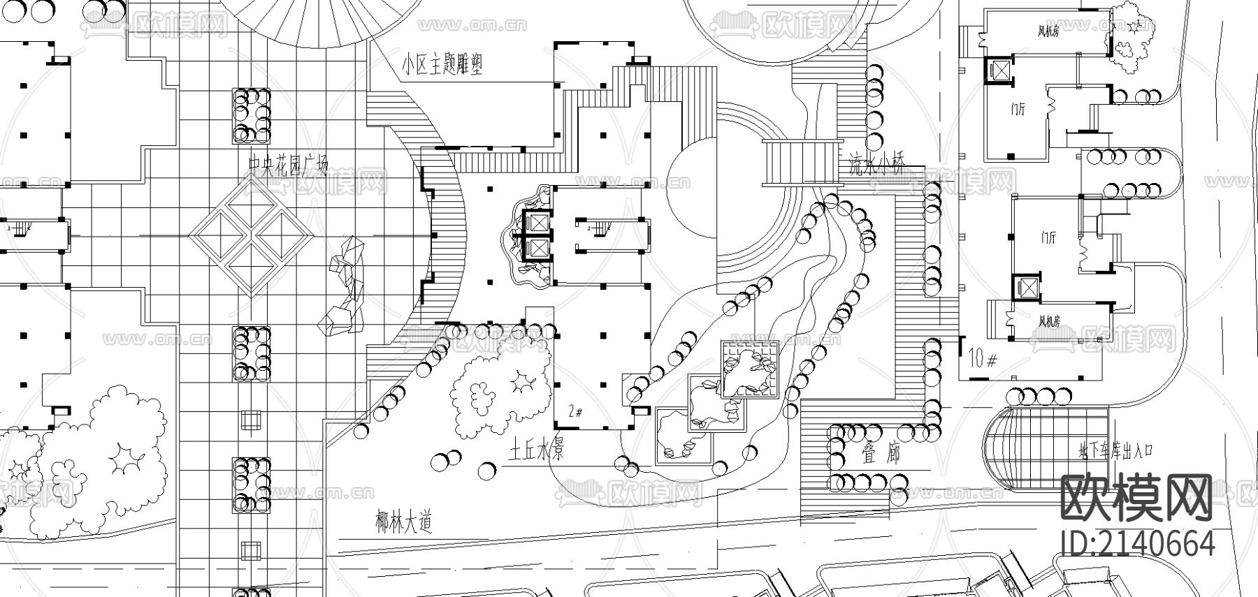 某小区规划图cad图库下载（渲染图3）