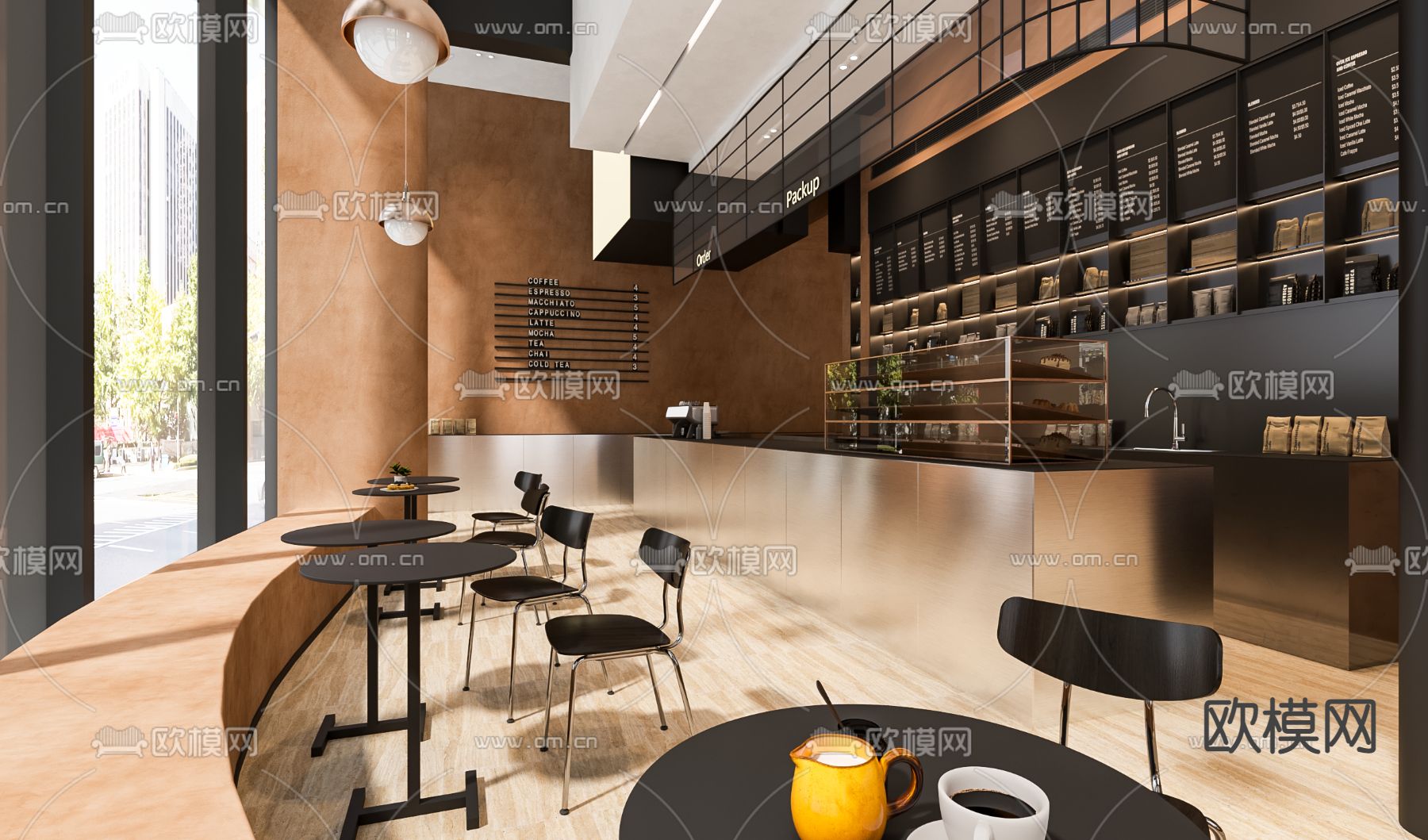 现代咖啡厅3d模型下载