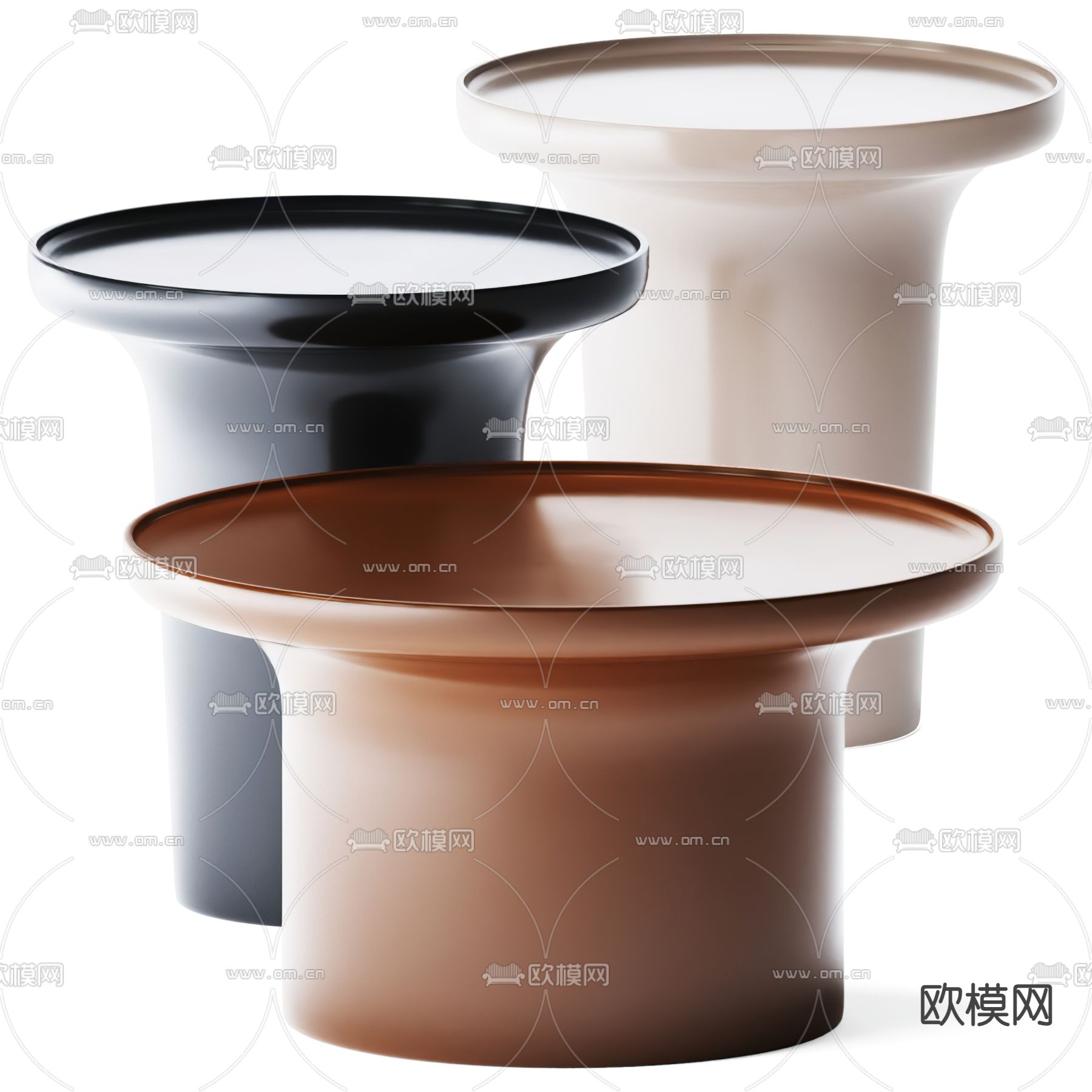 现代圆几边几3d模型下载（渲染图1）