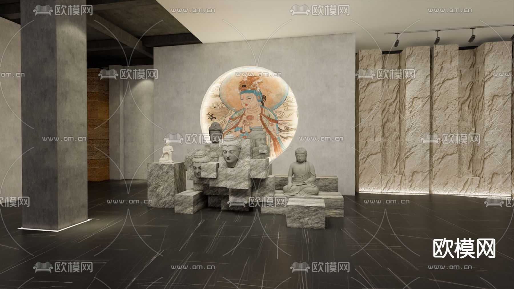 现代佛学文化展厅su模型