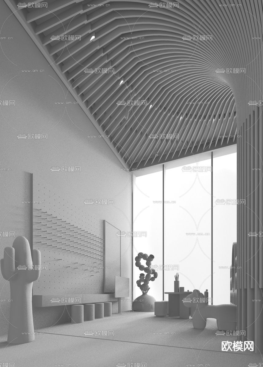 锐度设计 现代儿童活动区3d模型下载（渲染图2）