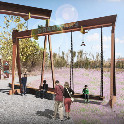  工业风秋千吊椅su模型 