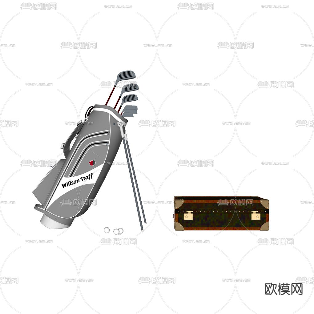 现代高尔夫球杆su模型下载