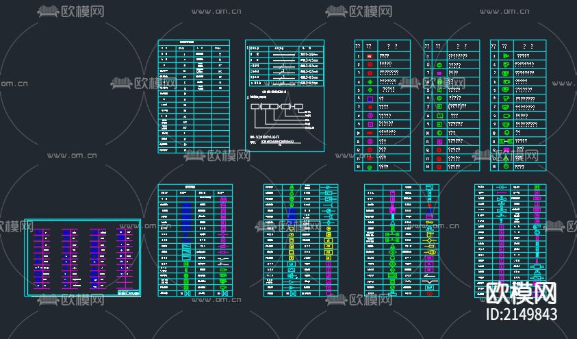 安防系统图形符号cad图库下载