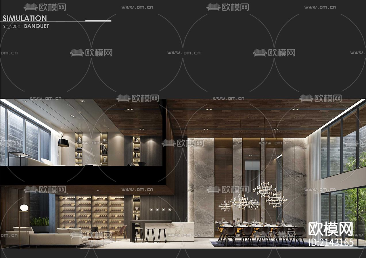 【李玮珉】融创•郑州中原壹号院CAD施工图下载（渲染图6）