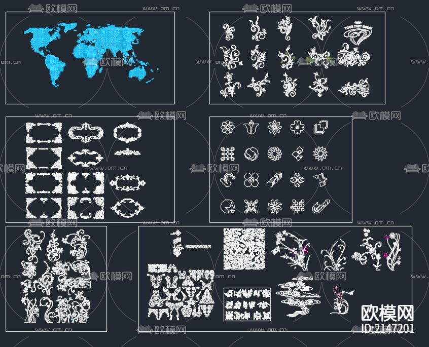 花纹cad图库下载（渲染图1）