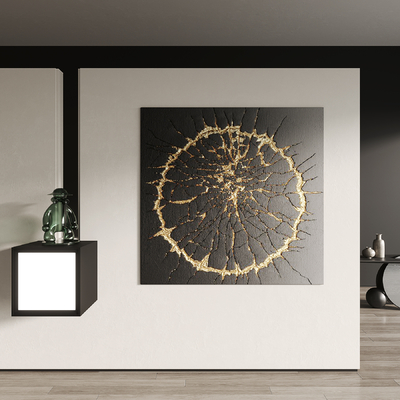  侘寂抽象装饰画su模型 