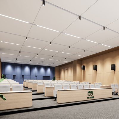  现代阶梯报告厅会议室su模型 