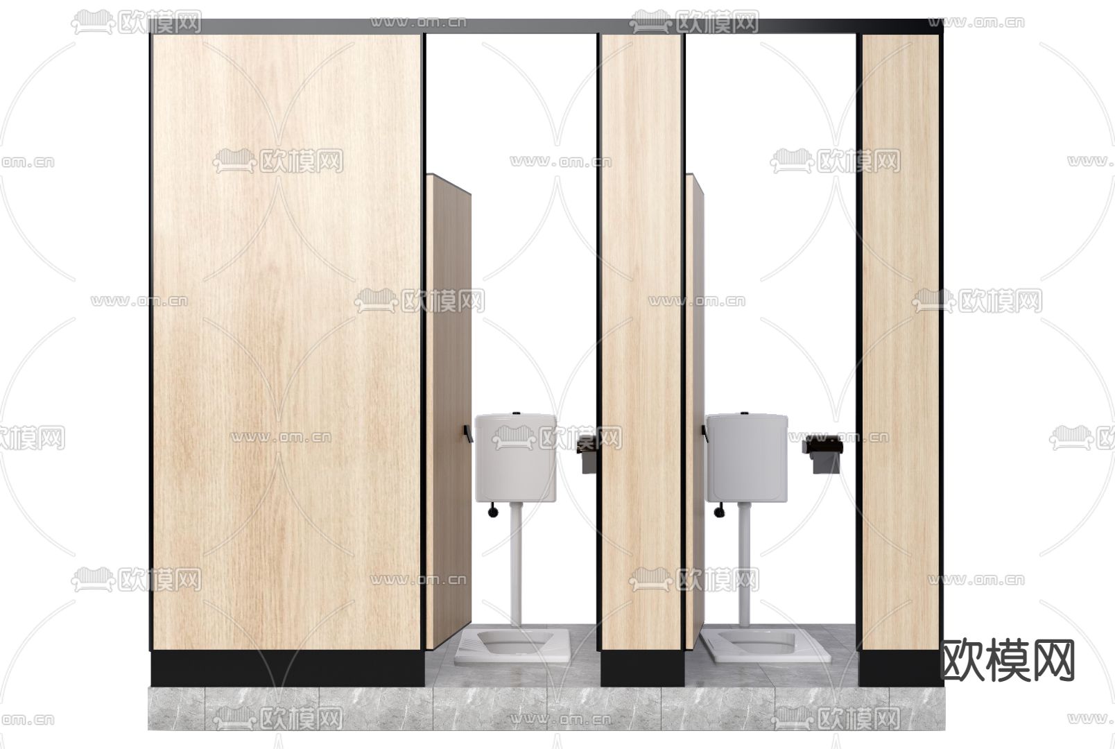 现代公共卫生间隔间su模型下载（渲染图1）