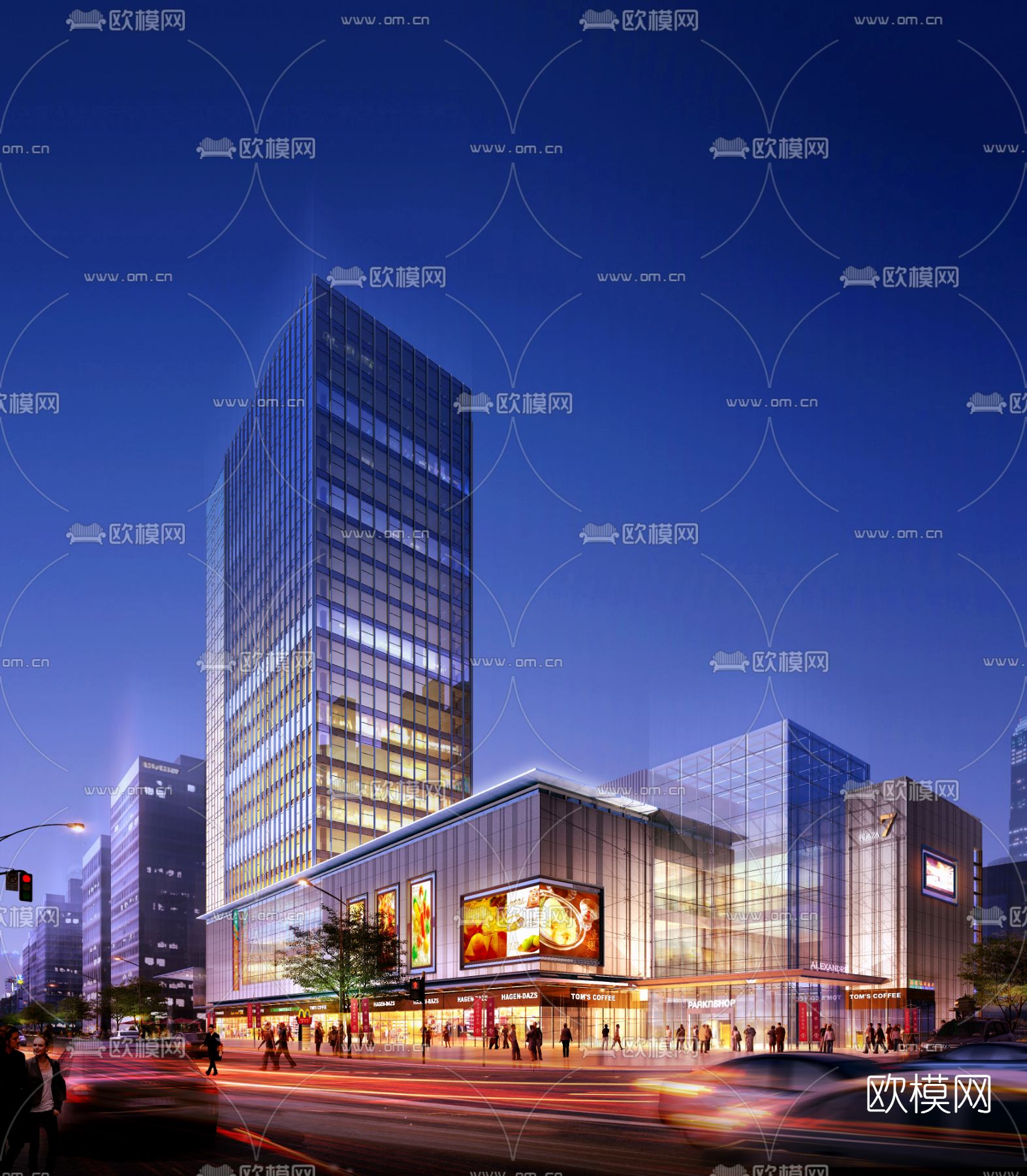 现代商场外观psd下载