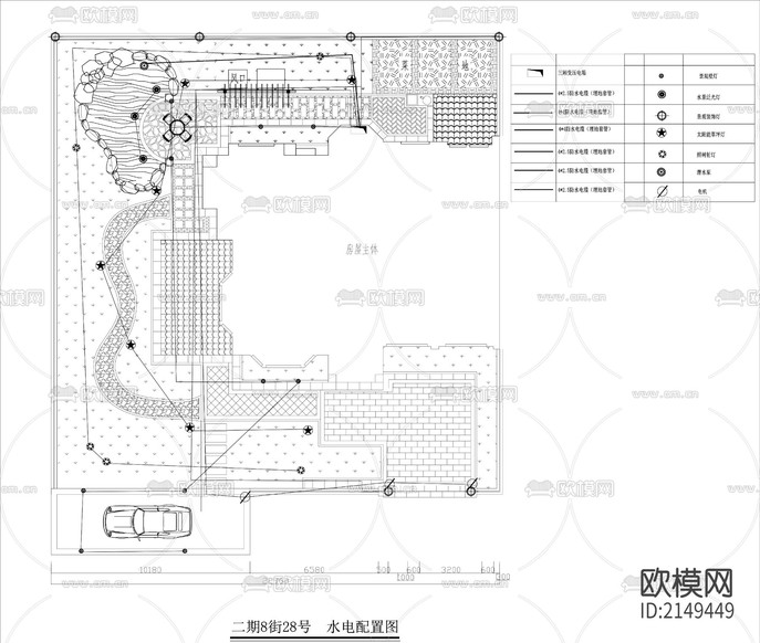 別墅庭院花園景觀cad施工圖下載(渲染圖4)