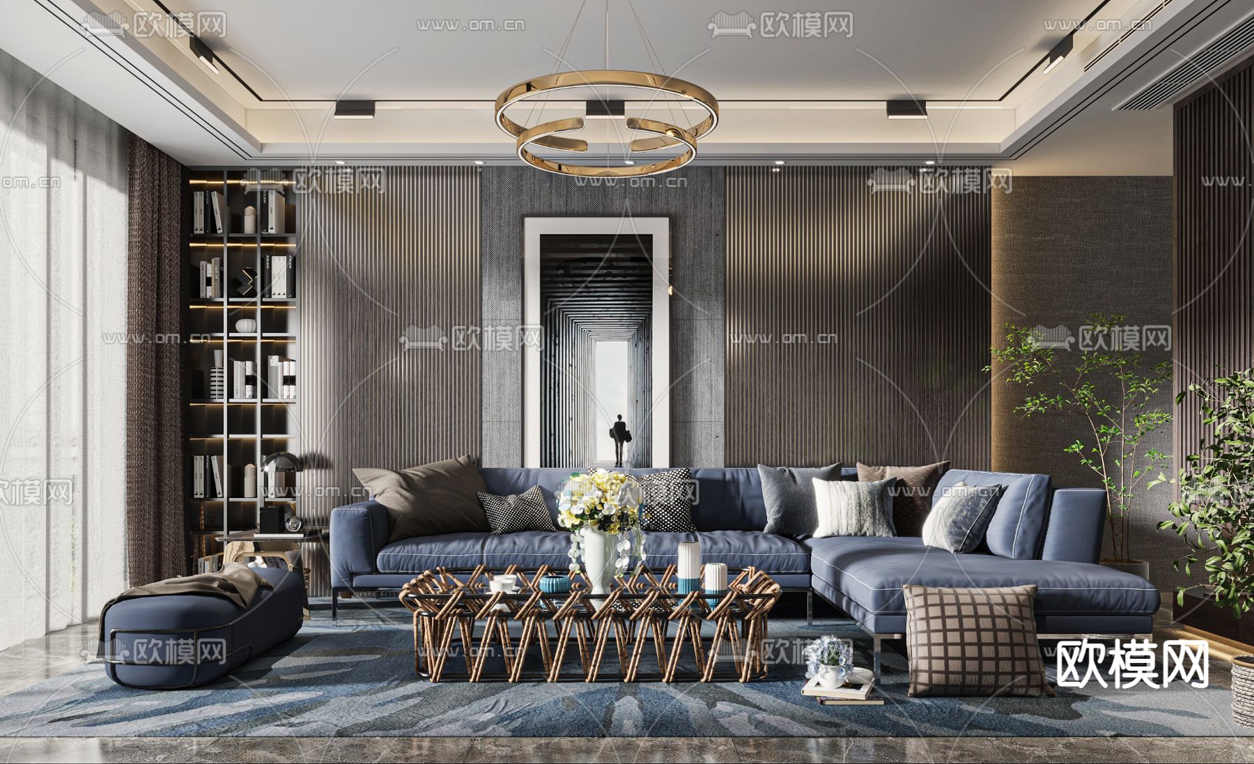 后现代客厅3d模型下载