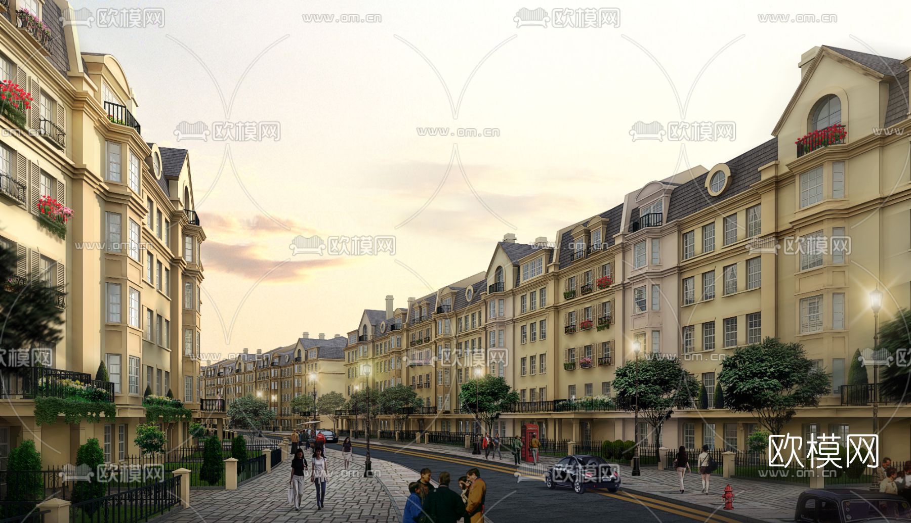 欧式街道外观psd下载