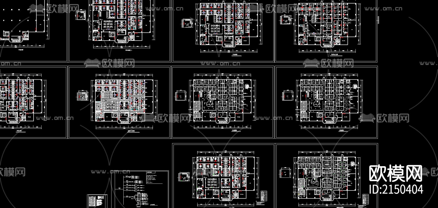 休闲中心cad施工图下载（渲染图1）