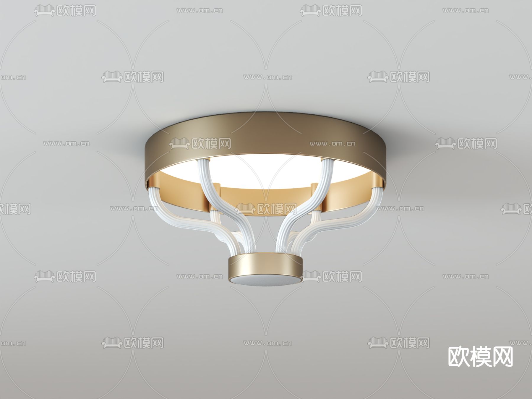 现代轻奢吸顶灯su模型下载（渲染图3）