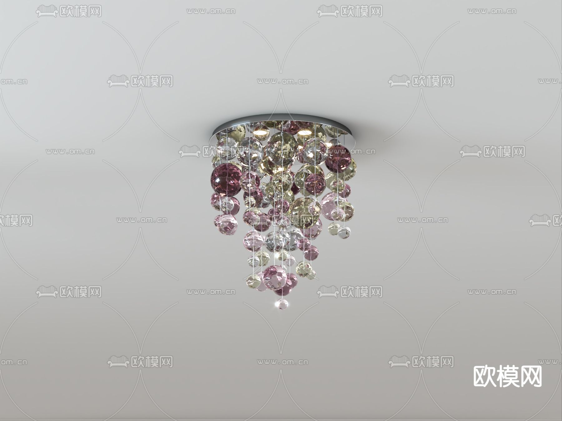 现代轻奢吸顶灯su模型下载（渲染图4）