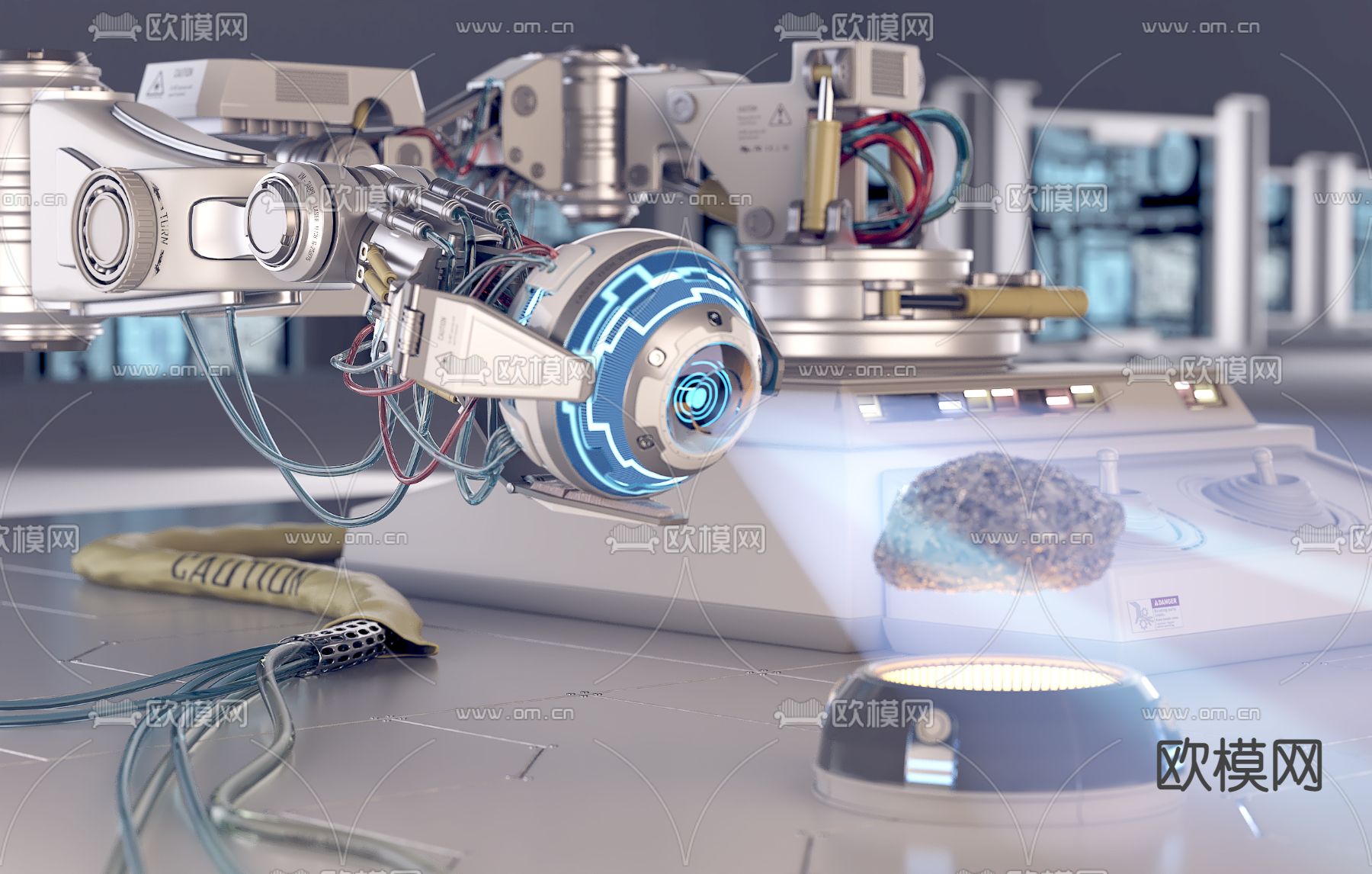 现代工业风机械手臂3d模型下载