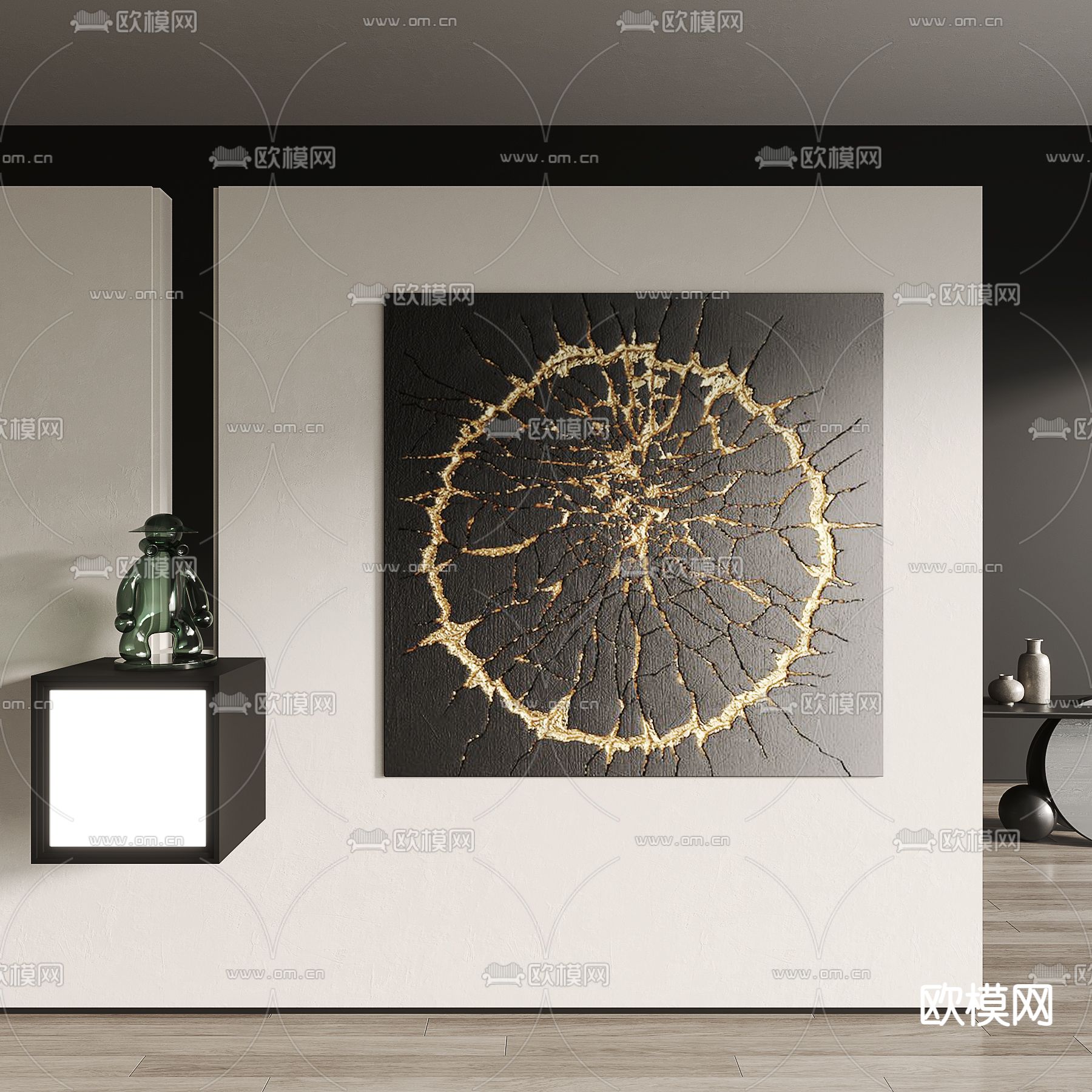 侘寂抽象装饰画su模型
