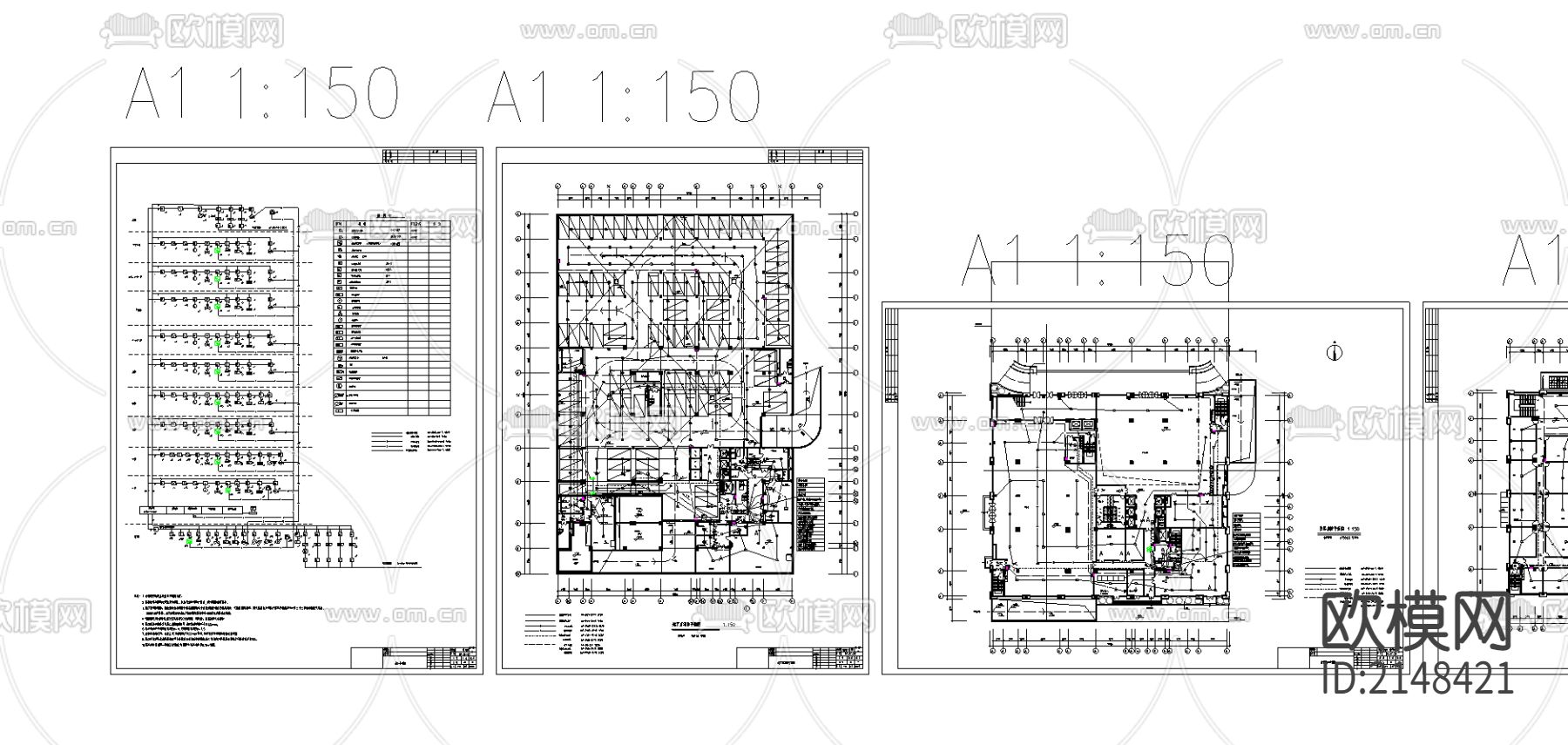 酒店电消防图cad图库下载（渲染图1）