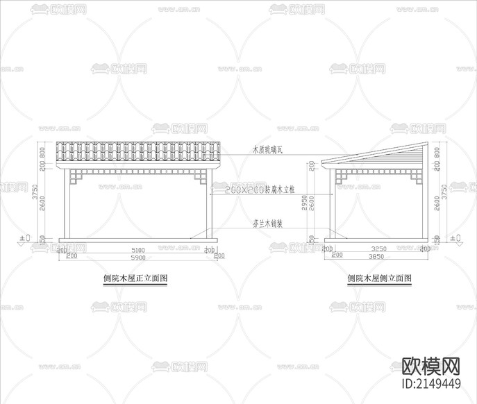 別墅庭院花園景觀cad施工圖下載(渲染圖7)